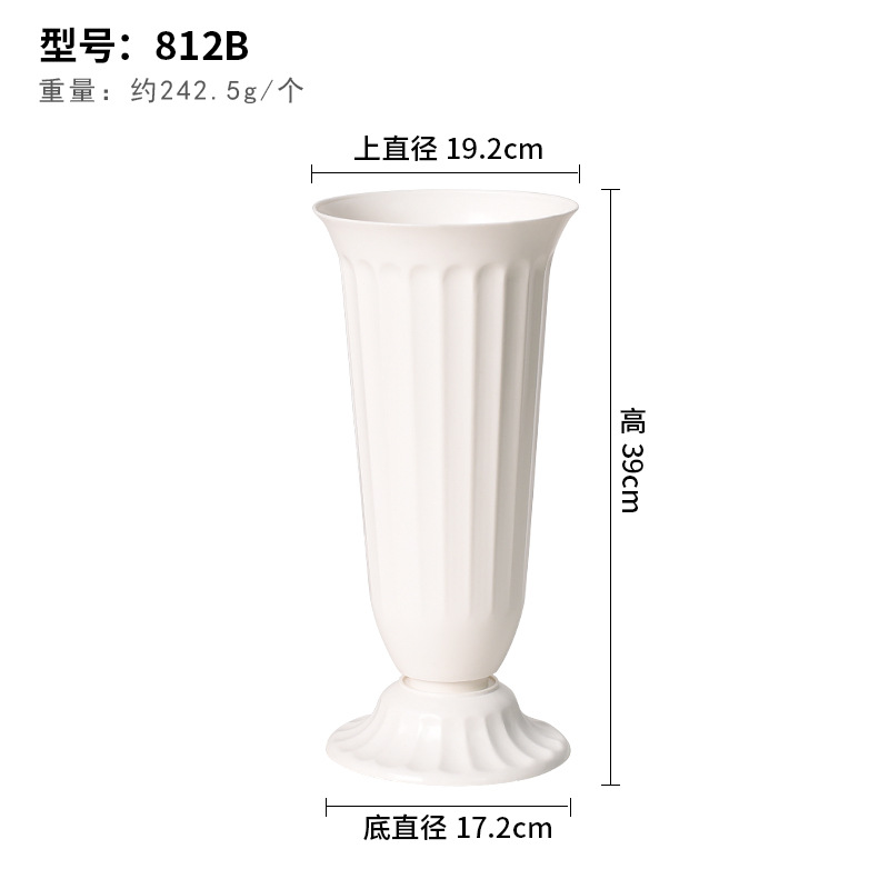 812B 화이트 캔들홀더 19.2*39cm