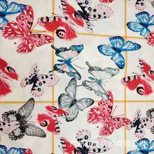 Factory Court Retro Butterfly Digital Printing Fabric Fabric Processing Clothing Printing Custom