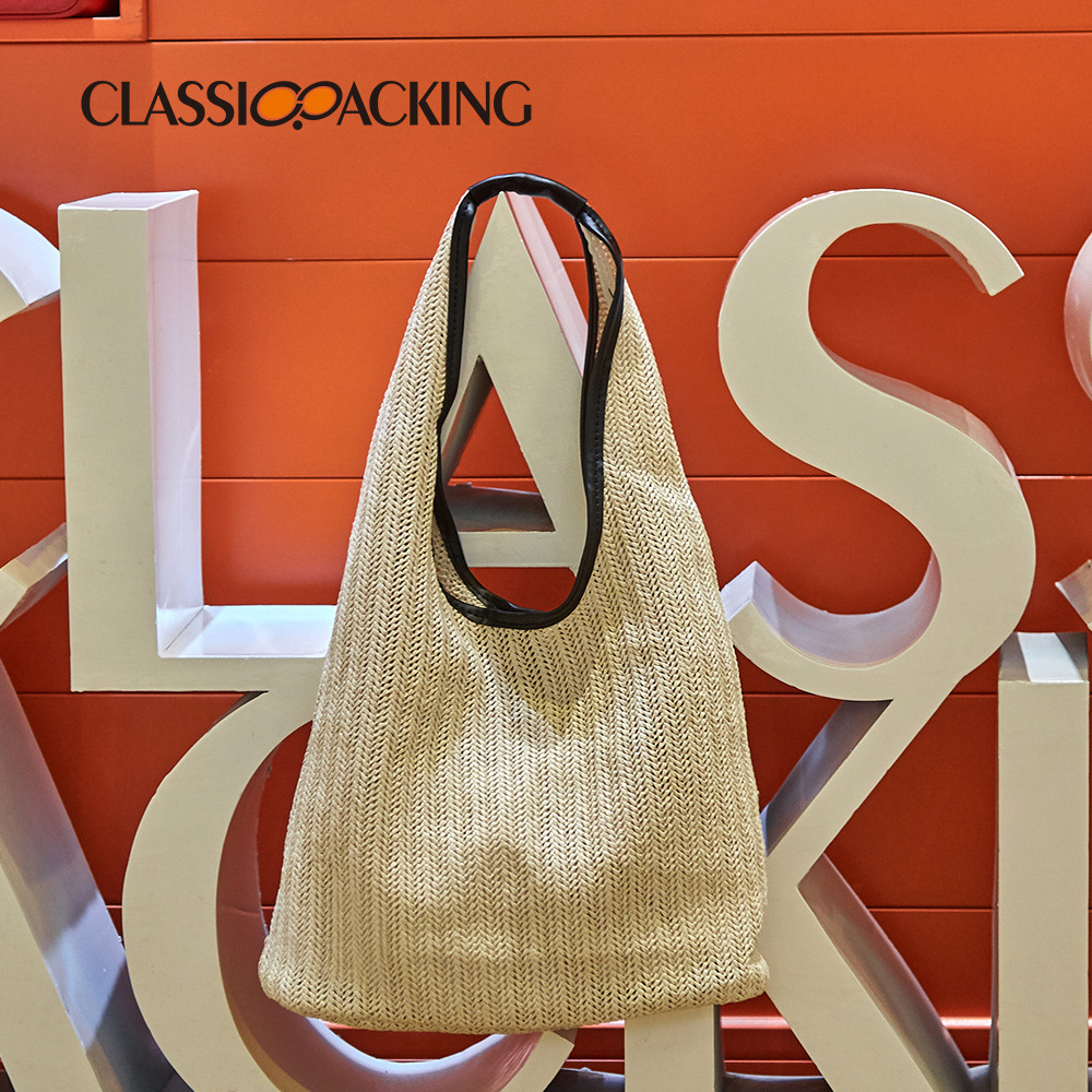 2025 bolso de verano bolso tejido retro simple y versátil fabricante de bolsos tote al por mayor con logotipo impreso