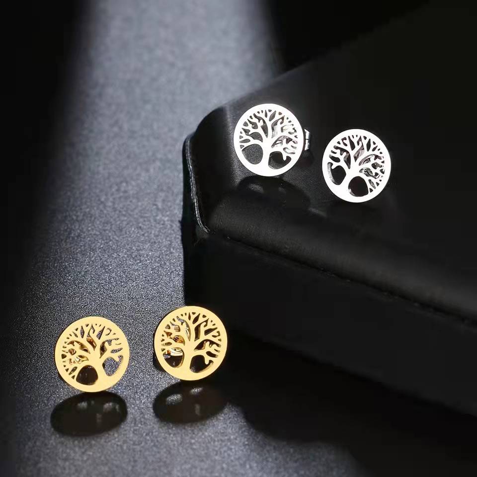 Title 5, Ladies Round Lucky Life Tree Earrings Beautifu...