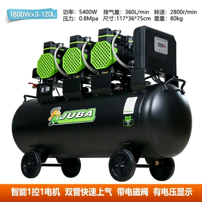 Hurricane oil-free silent air compressor Hava kompressorları - oil-free-1800wx3-120l-with-3-solenoid-valves-on-the-air-king