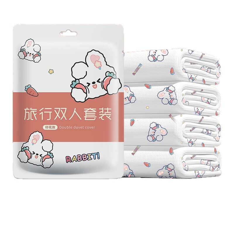 新款印花一次性床单被套枕套便携旅行双人四件套酒店床上用品|undefined