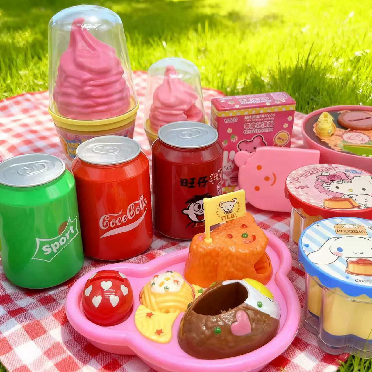 同款全家桶汉堡薯条可乐投喂玩具罐装可乐雪碧三丽布丁喂食过家家