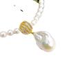 Pendant from pearl jade, necklace, universal lock, silver 925 sample