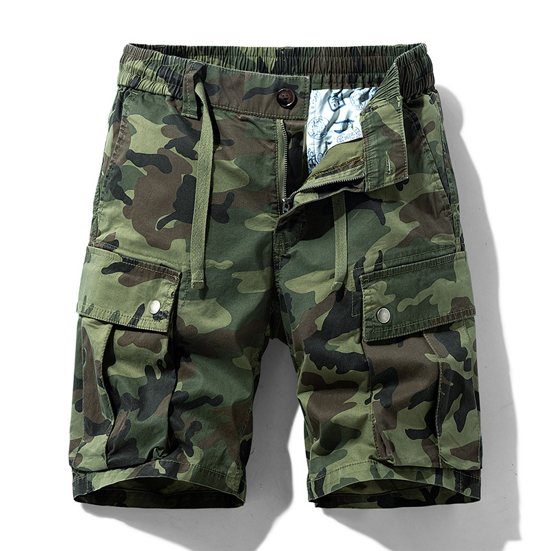 Summer New Camouflage Workwear Shorts Men's Five-point Pants Straight Casual Pants Sports Trendy Brand Foreign Trade Men's Workwear Pants