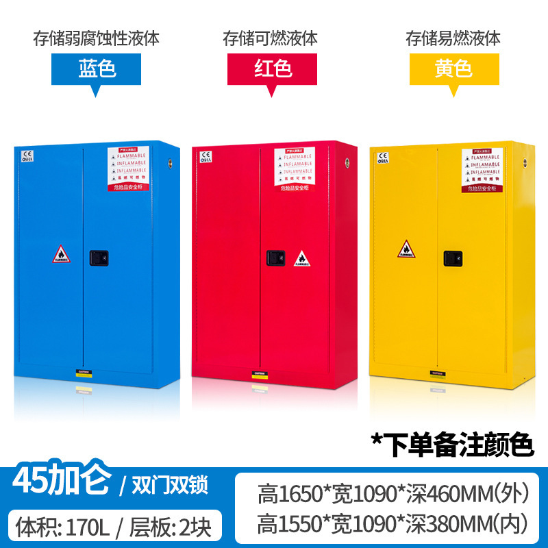 Gabinete industrial a prueba de explosiones Gabinete de almacenamiento de productos químicos peligrosos de laboratorio Gabinete de seguridad de doble cerradura para productos químicos Caja a prueba de fuego y a prueba de explosiones