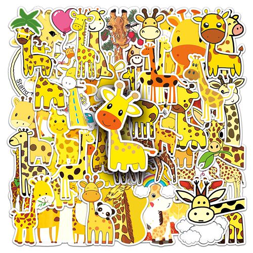 50 Cartoon Giraffe Graffiti Cute Animal Guka Children’s Rewards DIY Skateboard Water Cup Luggage Stickers