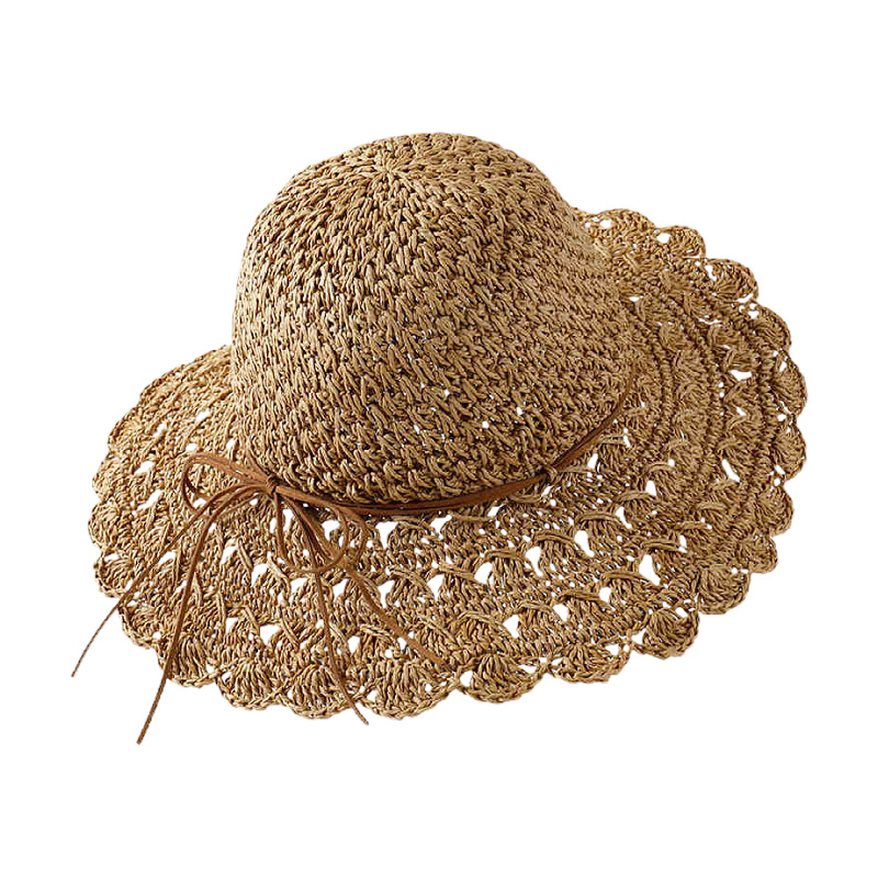 112g Weight Straw Hat Hats Type Casual, Outdoor Occasion Papyrus Material Bow Knot Pattern Spring&Summer Season Women's Gender Hawaiian, Tropical, Sweet Style Curved Eaves, Ruffles Rim Women's Hawaiian Tropical Sweet Bow Knot Curved Eaves Ruffles Straw Hat 37