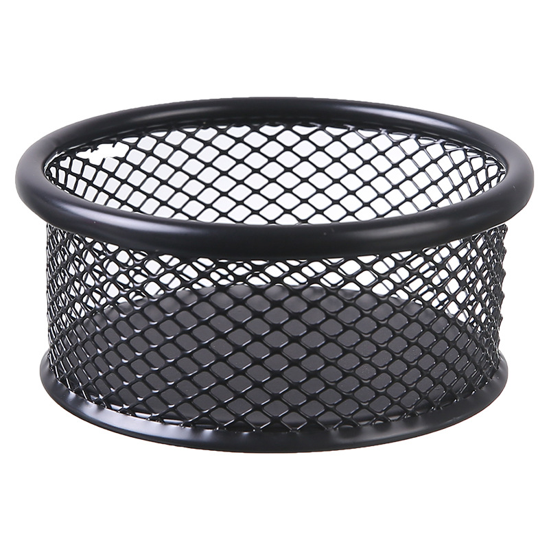 Hierro creativo hueco de almacenamiento de escritorio titular de la pluma papelería de estudiante multifuncional rejilla de color redondo Cubo de almacenamiento de red de hierro