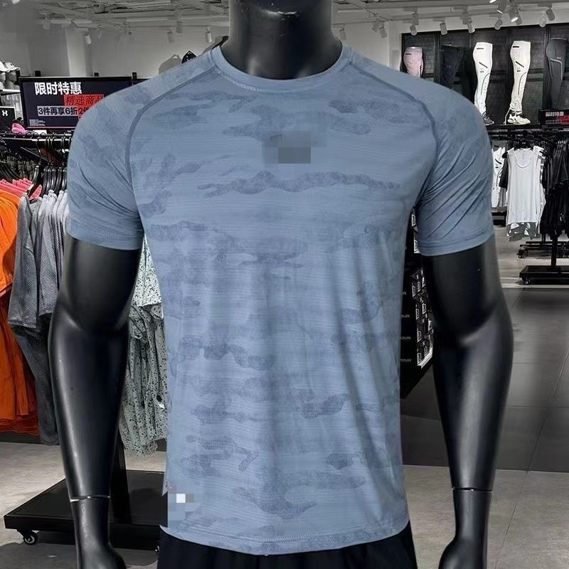 ブランドスポットアイスシルク速乾性通気性弾性半袖Tシャツメンズ夏ルーズフィットネスバスケットボールカジュアルトップ|undefined