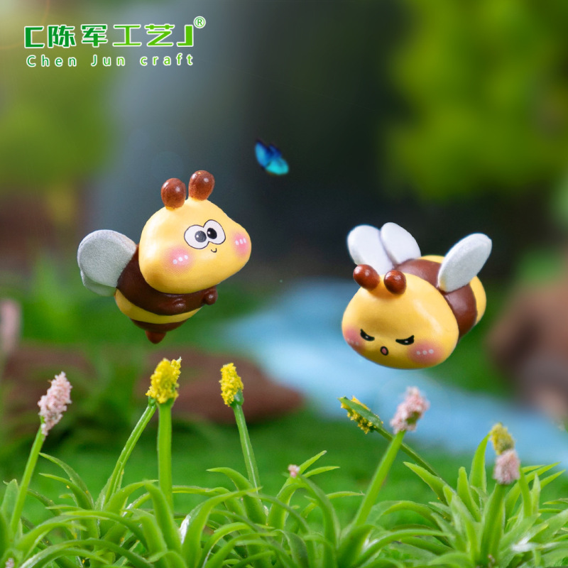 跨境新品创意可爱小蜜蜂公仔 园艺造景diy装饰挂配件微景观小摆件|undefined