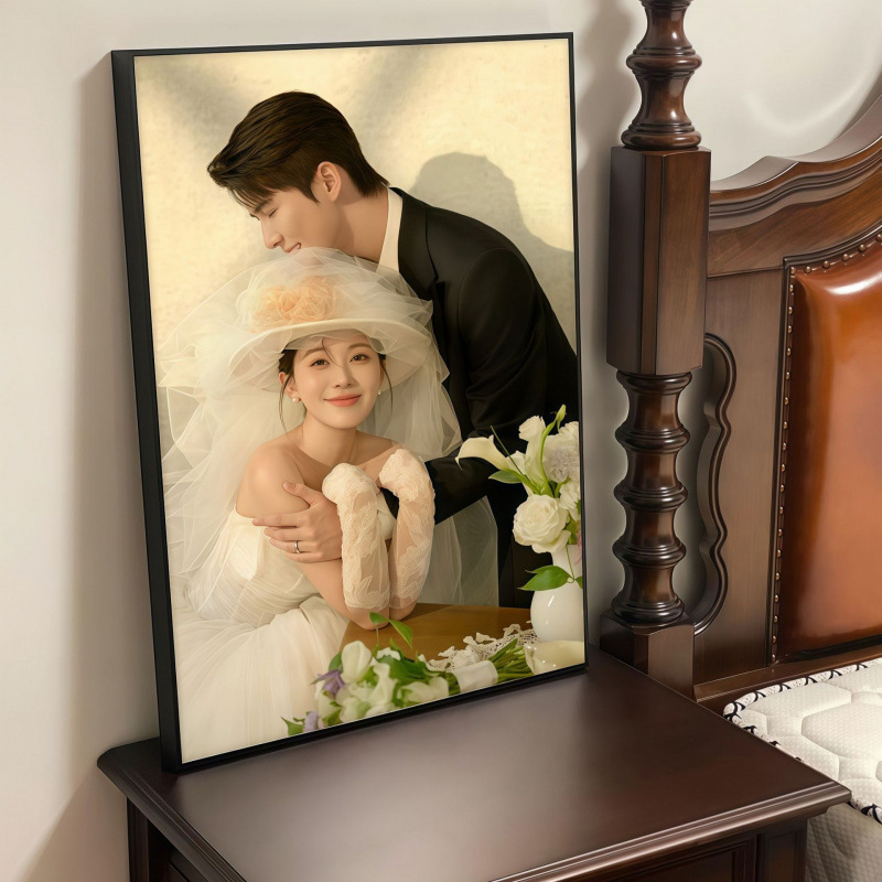 Family Portrait Photo Frame Display Wedding Photo High-Definition Enlargement Wall Hanging Bedroom Living Room Couple Photo