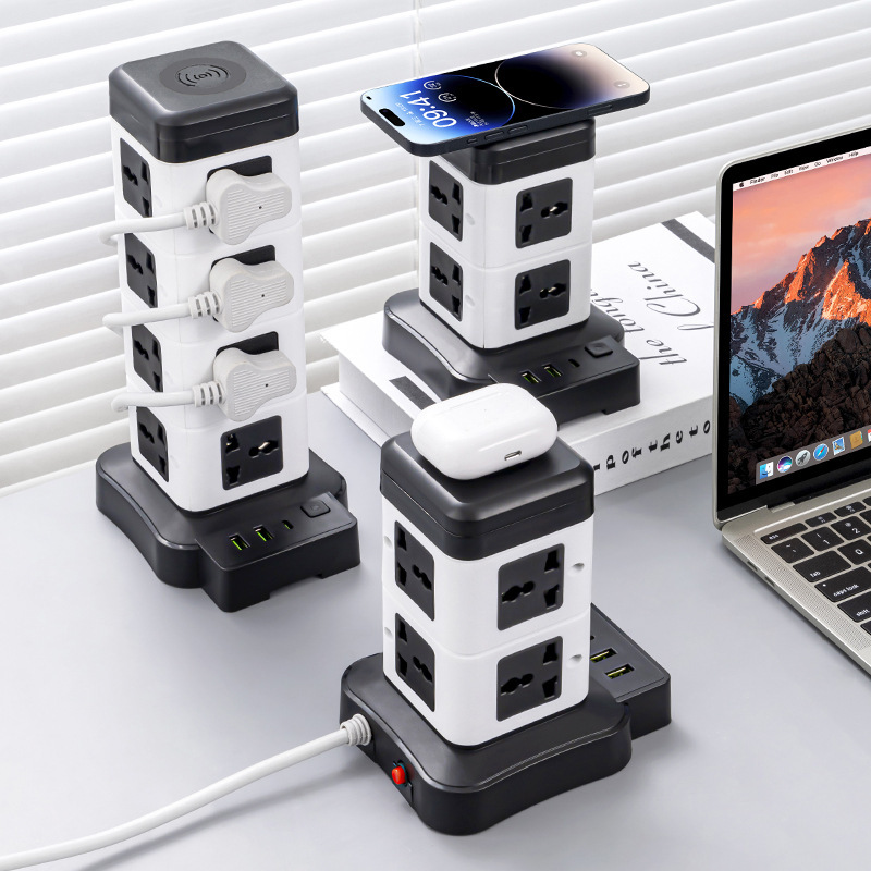 Exportación de comercio exterior transfronteriza torre vertical inalámbrica de escritorio USB TYPE-C socket