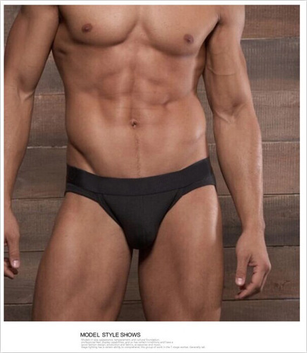 Men's pure cotton briefs, low-waist, sexy, high-cut, breathable U bulge bag underwear, white sexy solid color underwear