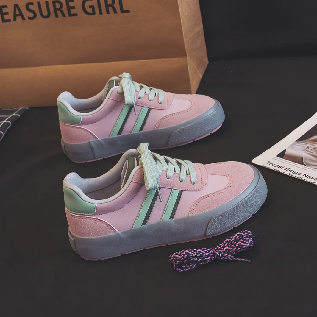 В наличии весна-осень новые студенческие повседневные туфли с низким верхом женские H1268