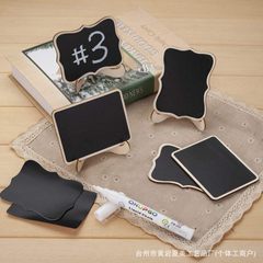 デスクトップ小さな黒板木製工芸品ミニメッセージライティングボード片面取り外し可能なスタンド黒板値札