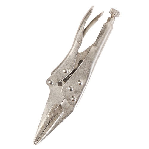 Shunwei Powerful Pliers 10-inch C-type rubber sleeve welded O-shaped chain round-mouthed needle-nose pliers clamping fixed needle-nose powerful pliers