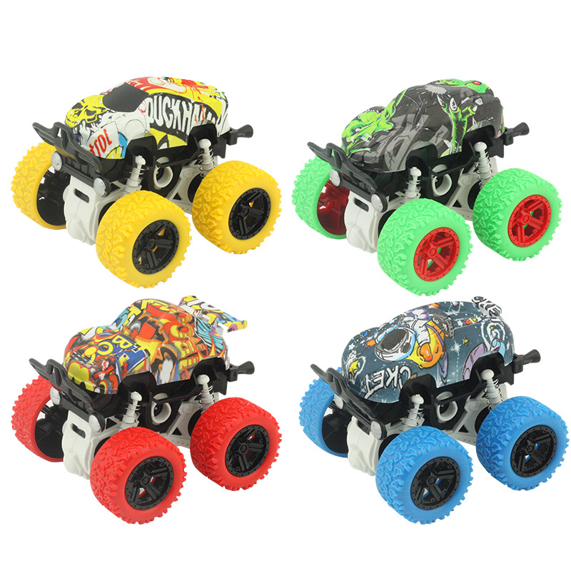 Juguete para niños tracción en las cuatro ruedas truco de inercia modelo de vehículo todoterreno niño juguete graffiti puesto de coche resistente a la caída al por mayor
