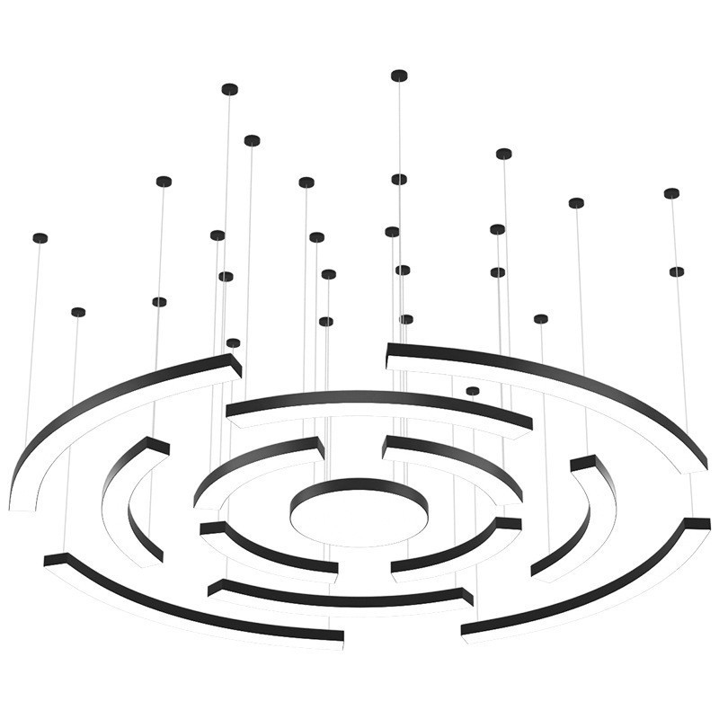 Lámpara de anillo circular industrial ventilada lámpara de anillo de oficina sala de reuniones gimnasio tienda centro comercial lámpara de círculo