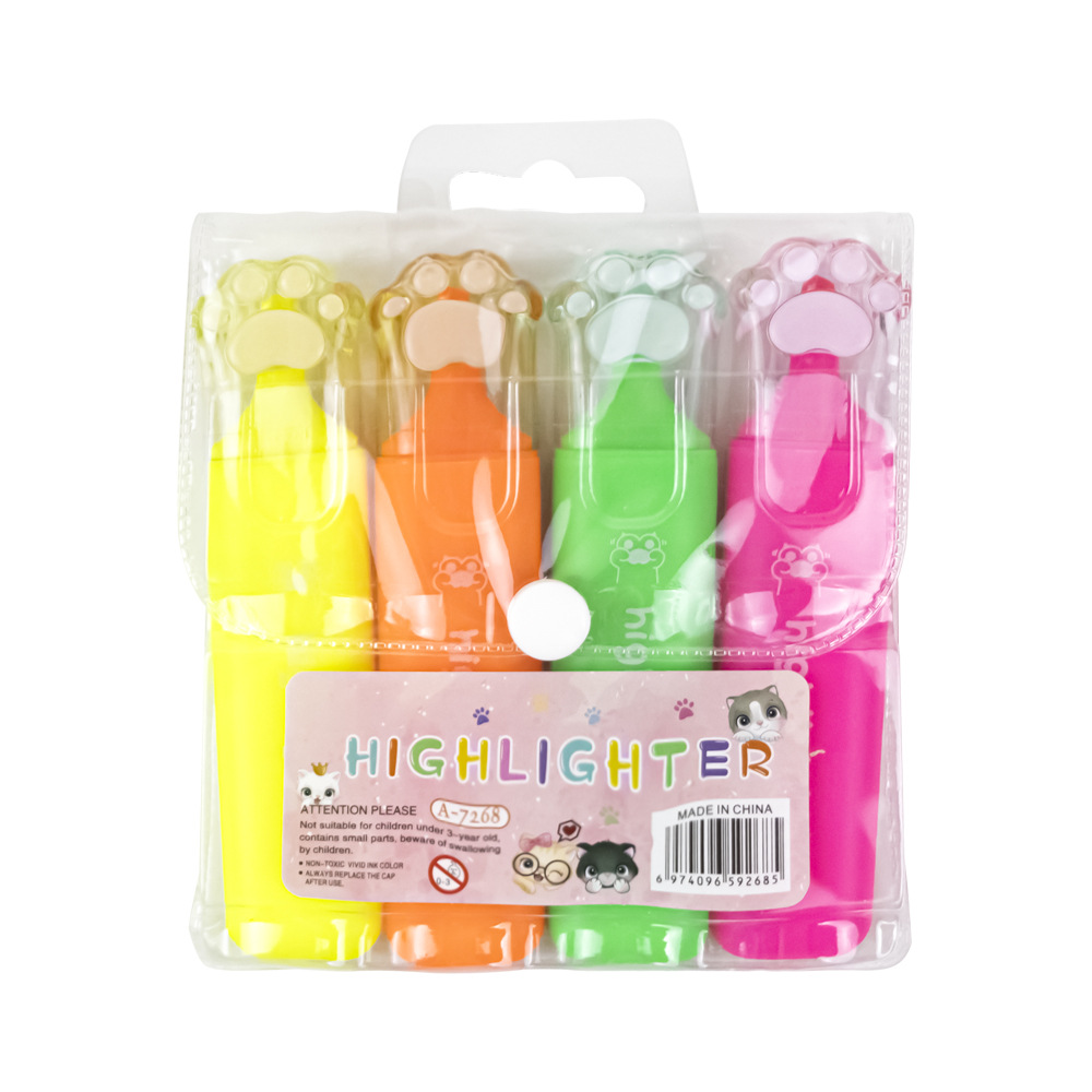 Garra de gato forma protección de los ojos resaltador dibujos animados lindo Super lindo de alto aspecto creativo exquisito macaron color resaltador