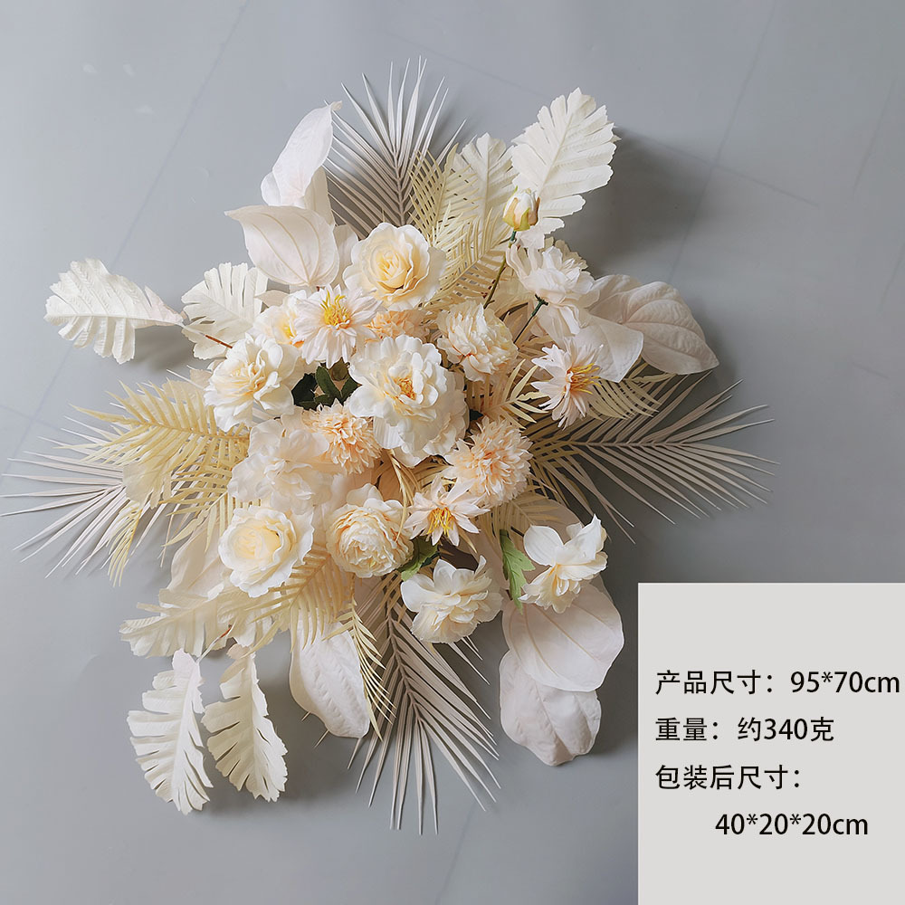 Flores de simulación decorativas arco transfronterizo guía flor de bienvenida tarjeta de agua rosa flores de fondo de boda