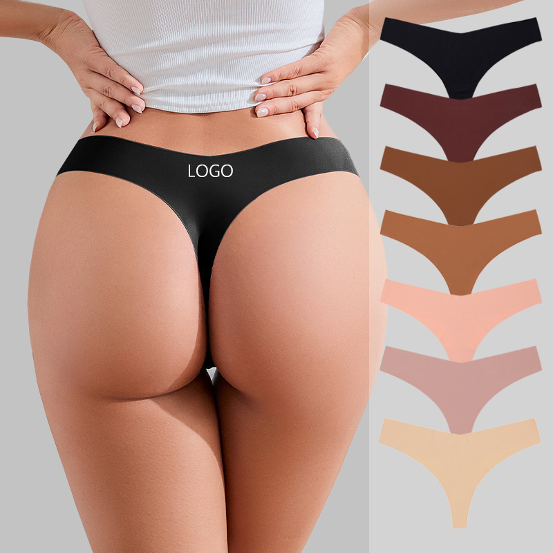 【Oem】Customized Skims Thong European and American Style Sexy Seamless Invisible Sports Antibacterial Underwear for Women Breathable and Elastic