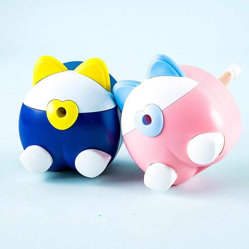 Happy 7826PP lindo mascota lindo sacapuntas Sacapuntas de lápiz de manivela de los niños sacapuntas automático de la pluma papelería del estudiante