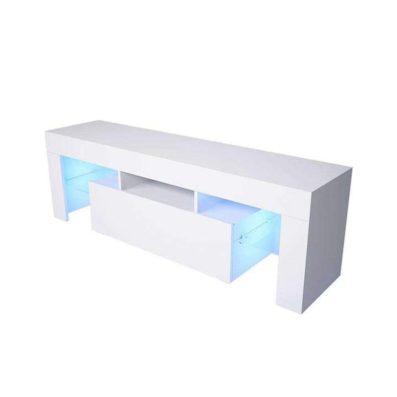 Luz blanca lujo TV gabinete pequeño apartamento sala de almacenamiento piso gabinete bajo gabinete pequeño apartamento moderno minimalista visual gabinete image 9