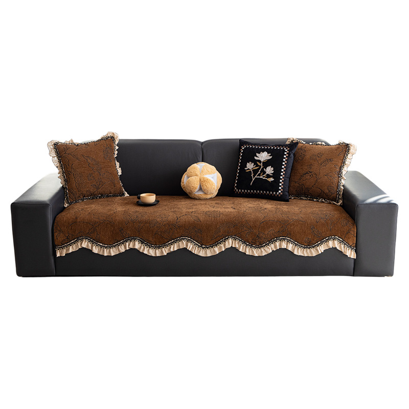 Otoño y invierno lujoso ligero de alto nivel de estilo medieval Nieve Niel toallas de sofá de forma especial tela antideslizante anti-agrietamiento cojín de sofá grueso