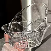 Двухслойный набор с раковиной для мытья овощей и корзиной для слива, многофункциональный кухонный бытовой инструмент для мытья фруктов, корзина для мытья овощей, поднос для фруктов в гостиной.