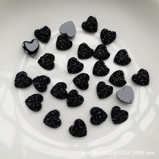 AB amor corazón mineral de cristal racimo melocotón corazón pendientes ropa DIY accesorios de decoración de resina ventas directas de la fábrica