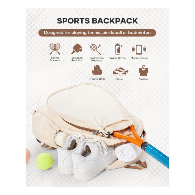 Amazon en stock Mochila de tenis mochila de tenis de damas mochila de pelota de tenis mochila de hombre mochila de entrenamiento a prueba de goteo