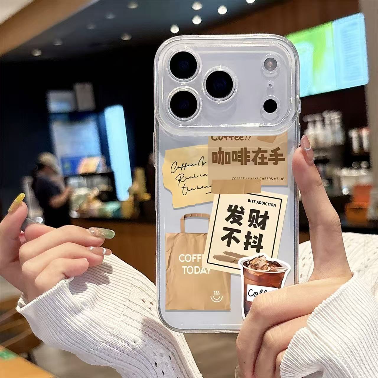 适用苹果17promax手机壳新款iphone17透明15plus清新1312冰咖袋子 - 3
