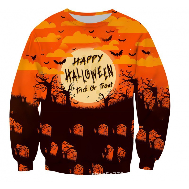 023 venta caliente transfronteriza, estampado en 3D, patrones exquisitos de Pascua, ropa cómoda, suéter de cuello redondo, moda