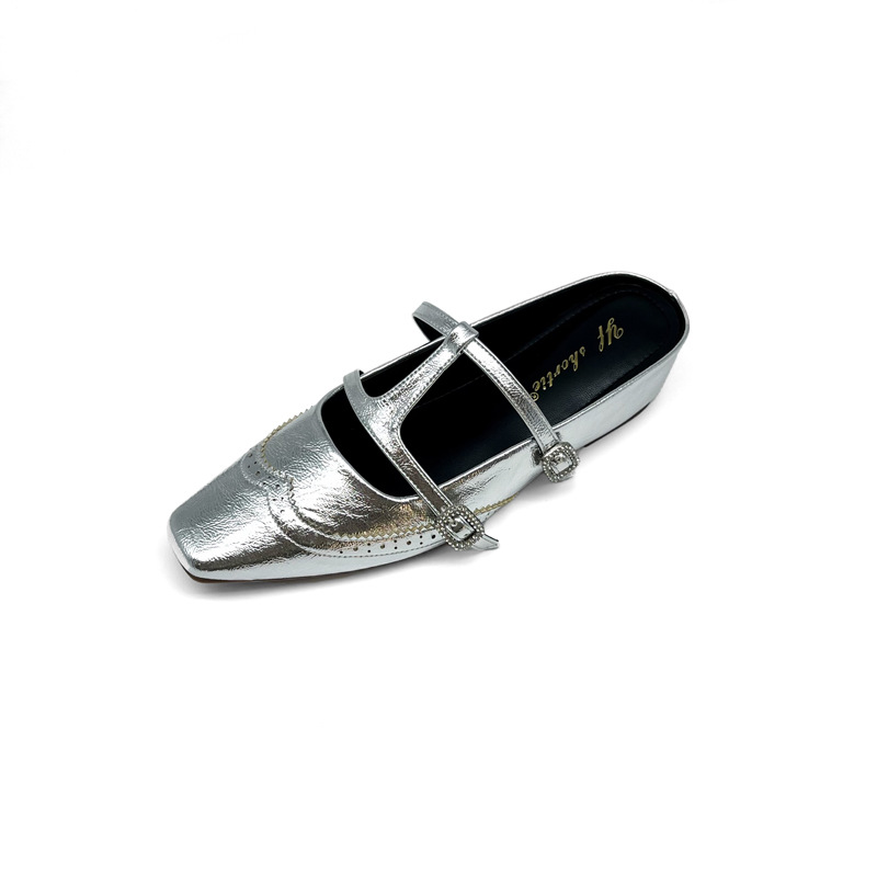 Sandalias Planas con T-Tira y Pedrería de 5 cm, Superfibra, Transpirable image 5