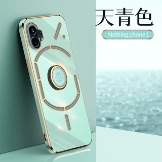 适用Nothing Phone1手机壳电镀镜头全包直边防摔软壳指环支架保护
