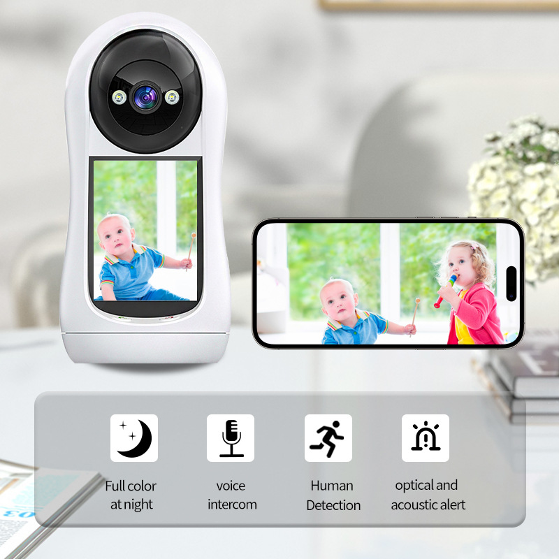 Monitoreo interior cámara de vigilancia doméstica video llamadas HD Full Color Night Vision Voice Interphone video llamadas