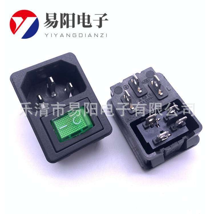 厂家供应二合一 带开关 卡位嵌入式 AC-02A 全铜 AC 电源插座