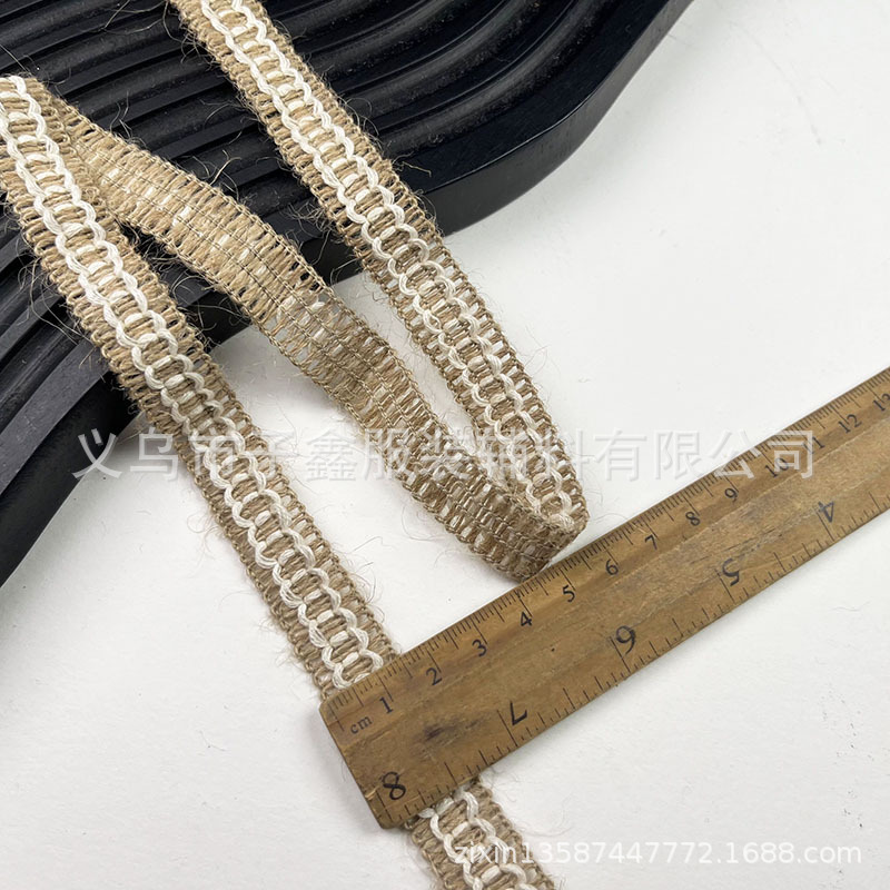 民族服装辅料多尺寸多款棉麻花边手工DIY 工艺品装饰带麻绳小花边|undefined