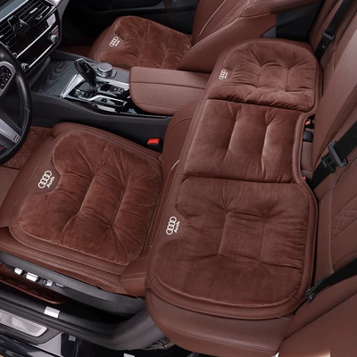 Seat cushion, seat cover | rear integrated cushion - audi-flannel-cushion-chestnut-brown-3-piece-set-for-the-whole-car