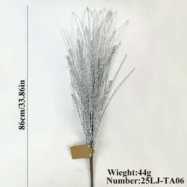 跨境圣诞节装饰亮片插枝圣诞树装饰烟花亮片树枝挂件摆件氛围道具