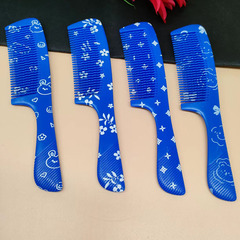 Blue plastic comb for both boys and girls, suitable for straight, curly, and wet hair care, wavy wide-toothed massage hair comb