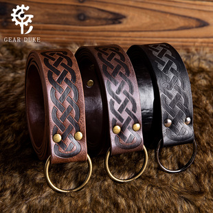 TEMU Amazon Cross-border Medieval Retro Embossed Belt Knight Loop Belt COSPLAY Performance Accessories