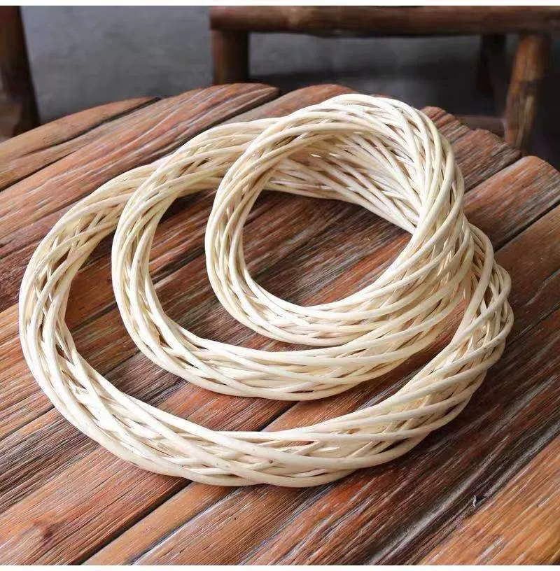 Рождественское кольцо из ротанга Ива Ремесла из ротанга Цветочные массивы Свадебное окно Дверь Висит Детский сад Кольцо из ротанга ручной работы Висячие украшения