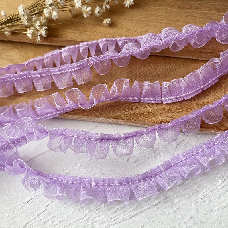 Doble capa de nieve púrpura con accesorios de encaje pleja de lótus borde cuello puño ropa hecha a mano DIY material