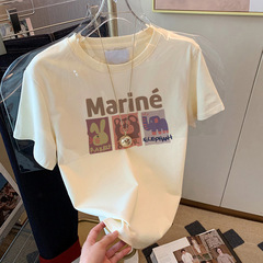 2025新型正肩純綿半袖tシャツ女性insファッション