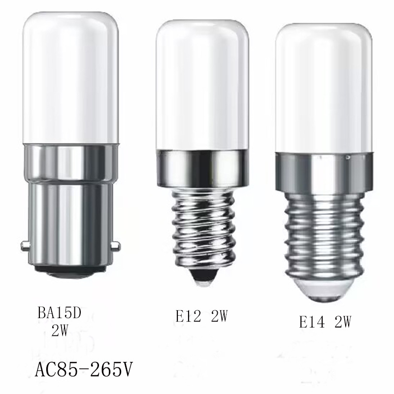 LED冰箱冷柜灯T18S-206小灯泡E12E14螺口5V12V24V110V220V白光2W