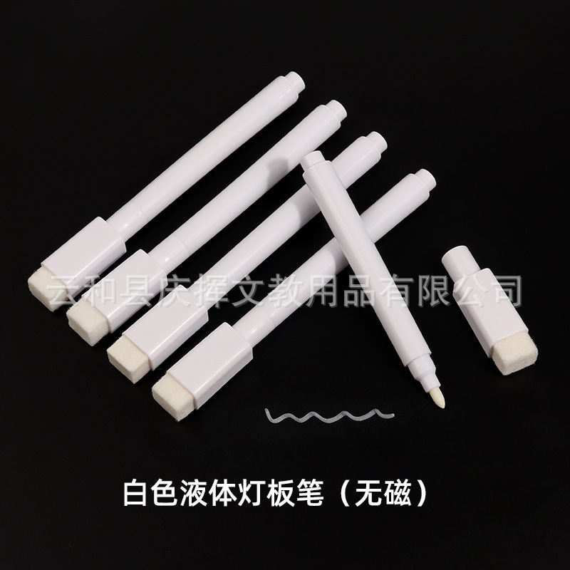 Directo de fábrica pizarra pluma soluble en agua tiza líquida borrable luz LED tablero de la pluma con el cepillo magnético rotulador