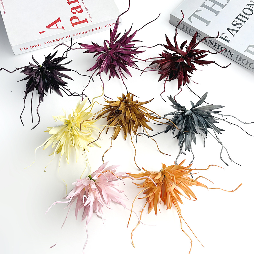 Simulated Plastic Dragon Beard Flower Single Plastic Flower Hairpin Flower Headdress diy Material Package Wedding Hall Photography Ornaments