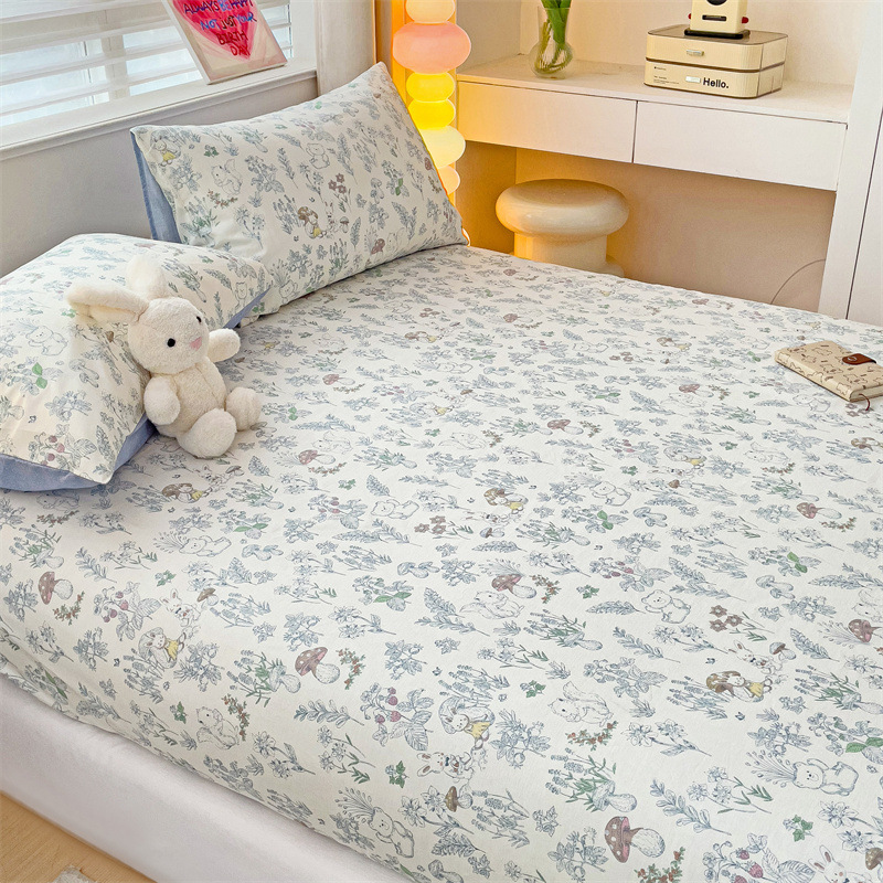 Ins Style Cotton Bed Cover Single Piece Korean Printed Cotton Bed Cover Simmons Mattress Protective Cover Student Bed Cover